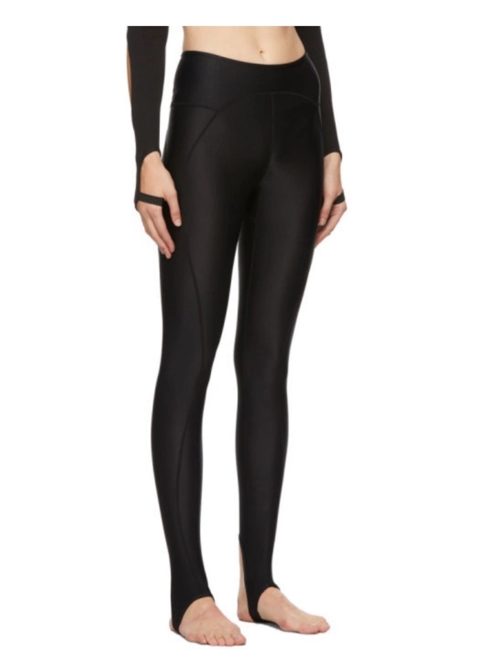Hyein Seo Black Sport Ribbed Stirrup Leggings